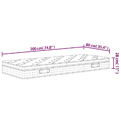 vidaXL Matelas à ressorts ensachés moyen 80x200 cm pas cher