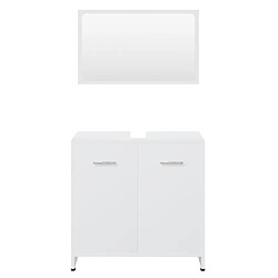 Maison Chic Ensemble de meubles de salle de bain,Armoire rangement Bain Blanc Bois d'ingénierie -MN34036 pas cher