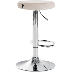 Avis Decoshop26 Lot de 2 tabourets de bar avec assise en tissu velours crème et cadre métal chromé TDB10713