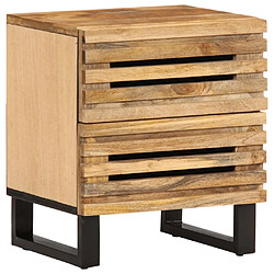 vidaXL Table de chevet 40x34x46 cm bois de manguier massif brut