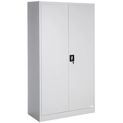 Avis Helloshop26 Armoire de bureau verrouillable dotée de 4 étagères meuble 5 niveaux gris 08_0000383