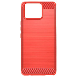 Avizar Coque pour Asus Zenfone 11 Ultra Souple Effet Carbone et Brossé Rouge