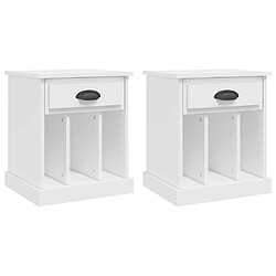 Maison Chic Lot de 2 Tables de chevet,Table de nuit,Table d'appoint pour salon blanc 43x36x50 cm -MN68021