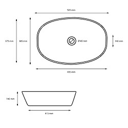 Acheter ML-Design Lavabo 505x385x135 mm Ovale céramique Blanc