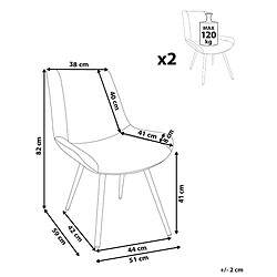 Avis Beliani Chaise de salle à manger AVILLA Set de 2 Bouclé Beige