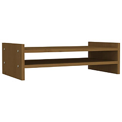 vidaXL Support de moniteur Marron miel 50x27x15 cm Bois de pin solide