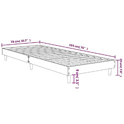 vidaXL Cadre de lit sans matelas chêne marron 75x190cm bois ingénierie pas cher