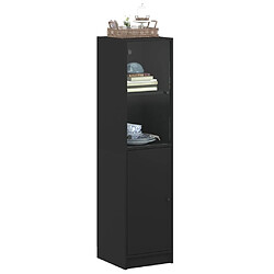 Acheter Maison Chic Commode Buffet - Meuble de rangement avec porte en verre noir 35x37x142 cm -GKD43302