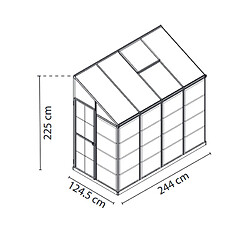 Serre de jardin adossée 2.9m² argent - 704052 - PALRAM
