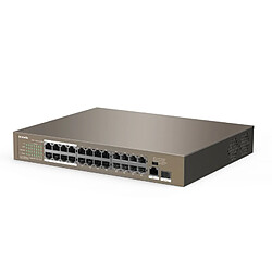 Tenda TEF1126P-24-250W Fast Ethernet (10/100) Connexion Ethernet, supportant l'alimentation via ce port (PoE) 1U Gris