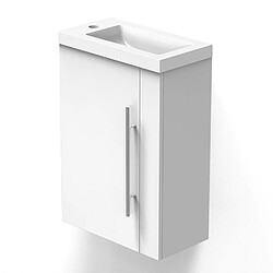 Meuble lave-mains moderne avec lavabo 45cm / Blanc