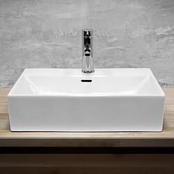 Avis Ecd Germany Lavabo vasque salle de bain en céramique suspendu / à poser angulaire 515x360mm