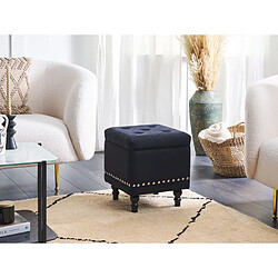 Beliani Pouf LORETTO Noir Velours