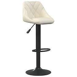 vidaXL Tabouret de bar Crème Velours