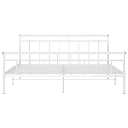 Acheter Maison Chic Lit adulte - Lit simple Cadre de lit,Structure du lit Contemporain Blanc Métal 160x200 cm -MN26280