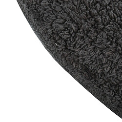 MSV Tapis de bain Coton Rond ø57Cm Gris Anthracite