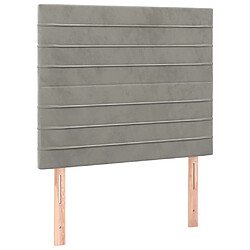 vidaXL Têtes de lit 2 pcs Gris clair 100x5x78/88 cm Velours