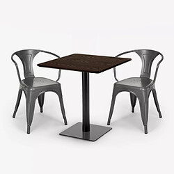 Avis Ahd Amazing Home Design ensemble 2 chaises style et table horeca 70x70cm bar restaurants starter - Gris foncé