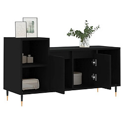 Avis vidaXL Meuble TV Noir 100x35x55 cm Bois d'ingénierie