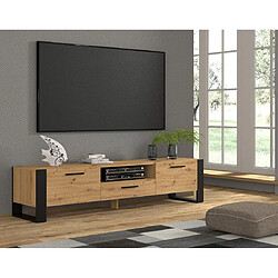 Avis Bestmobilier Donnely - meuble tv - bois et noir - 200 cm