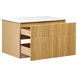 Beliani Meuble de salle de bains 80 x 52 cm en bois clair BEXTI pas cher