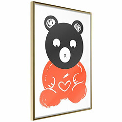 Paris Prix Affiche Murale Encadrée Teddy Bear in Love 20 x 30 cm Or