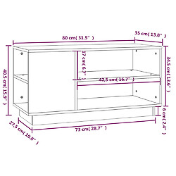 vidaXL Meuble TV Marron miel 80x35x40,5 cm Bois de pin massif pas cher