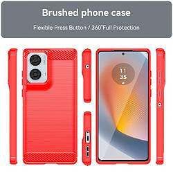 Htdmobiles Coque pour Motorola Moto G85 5G - housse etui silicone gel carbone + film ecran - ROUGE