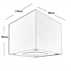 Applique cubique LED 7W Applique IP54 monofaisceau éclairage extérieur entrée façades balcon jardin 230V BLANC