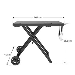 Kit Barbecue à Gaz Portable de Table Kekai Erie de 5 kW + Chariot Pliable Kekai Travel Erie 96,8x58x101 cm Couleur Noir pas cher