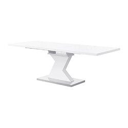 Acheter Vente-Unique Table à manger extensible 6 à 8 personnes en MDF et acier inoxydable - Blanc - NOWATA