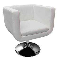 vidaXL Tabouret de bar Blanc Similicuir