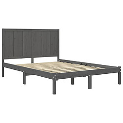 Avis vidaXL Cadre de lit sans matelas gris 120x200 cm bois de pin massif