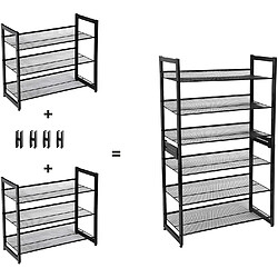 Avis Helloshop26 Étagère à chaussures métallique 3 tablettes superposé angle réglable 12_0000502