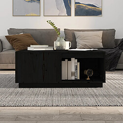 Avis ComfortXL Table Basse Noir 100x101x40,5 Cm Bois Massif De Pin