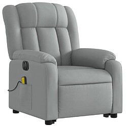 Avis Maison Chic Fauteuil Relax pour salon, Fauteuil inclinable de massage électrique Gris clair Tissu -GKD42239