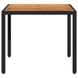 Acheter vidaXL Table de jardin et dessus en bois d'acacia noir résine tressée