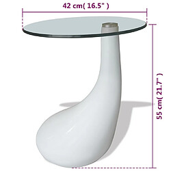 vidaXL Table basse avec dessus de table en verre rond Blanc brillant pas cher