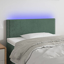 Maison Chic Tête de lit moderne à LED lumineuse pour chambre - Décoration de lit Vert foncé 90x5x78/88 cm Velours -MN47206