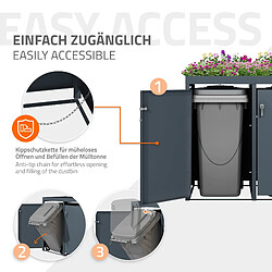 Acheter ML-Design Abri pour 4 poubelles 240L acier anthracite 264x80x124 cm conteneur à jardinière