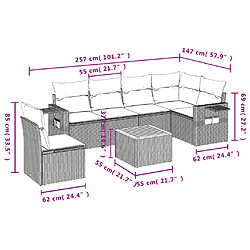 Acheter vidaXL Salon de jardin avec coussins 7pcs mélange beige résine tressée