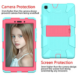 Wewoo Pour Galaxy Tab A8.0 2019 / T290 Etui de protection en silicone bicolore antichoc avec support TeaL + Hot Pink