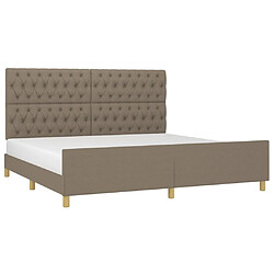 Avis Maison Chic Lit adulte - Cadre Structure de lit avec tête de lit Contemporain Taupe 200x200 cm Tissu -MN76820