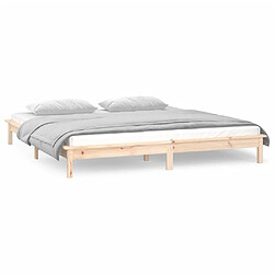 Avis vidaXL Cadre de lit à LED sans matelas 160x200 cm bois massif