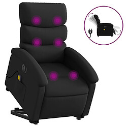 vidaXL Fauteuil inclinable de massage électrique noir similicuir