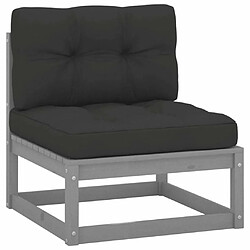 Maison Chic Canapé central de jardin avec coussins | Canapé Sofa d'extérieur | Fauteuil terrasse anthracite Gris -MN20420