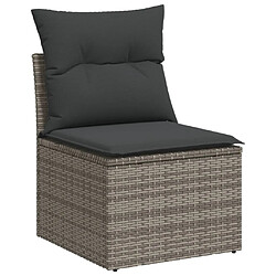 Maison Chic Salon de jardin 6 pcs avec coussins | Ensemble de Table et chaises | Mobilier d'Extérieur gris résine tressée -GKD92232 pas cher