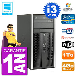 PC HP 6300 MT Intel Core I3-2120 RAM 4Go Disque Dur 1To Graveur DVD Wifi W7 - Occasion