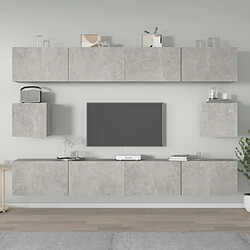 vidaXL Ensemble de meubles TV 6 pcs Gris béton Bois d'ingénierie