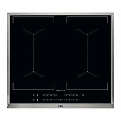 AEG IKE64450XB Plaque Induction Détection de Casserole 60cm 7350W 4 Foyers Verre Acier Inoxydable Noir